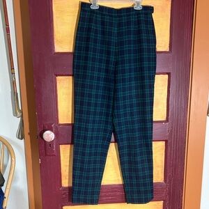 Pendleton Women’s  Blue and Green Plaid Dress Pants vintage